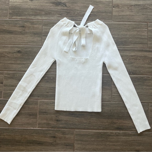 Nordstrom ribbed bow tie top - Picture 2 of 2